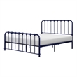 Ethan Twin Size Metal Bed- Blue Spindle Design- Heavy Duty Slat Support