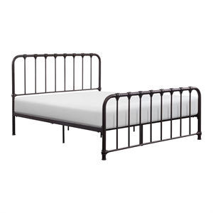 Ethan Full Size Metal Bed- Bronze Spindle Design- Heavy Duty Slat Support