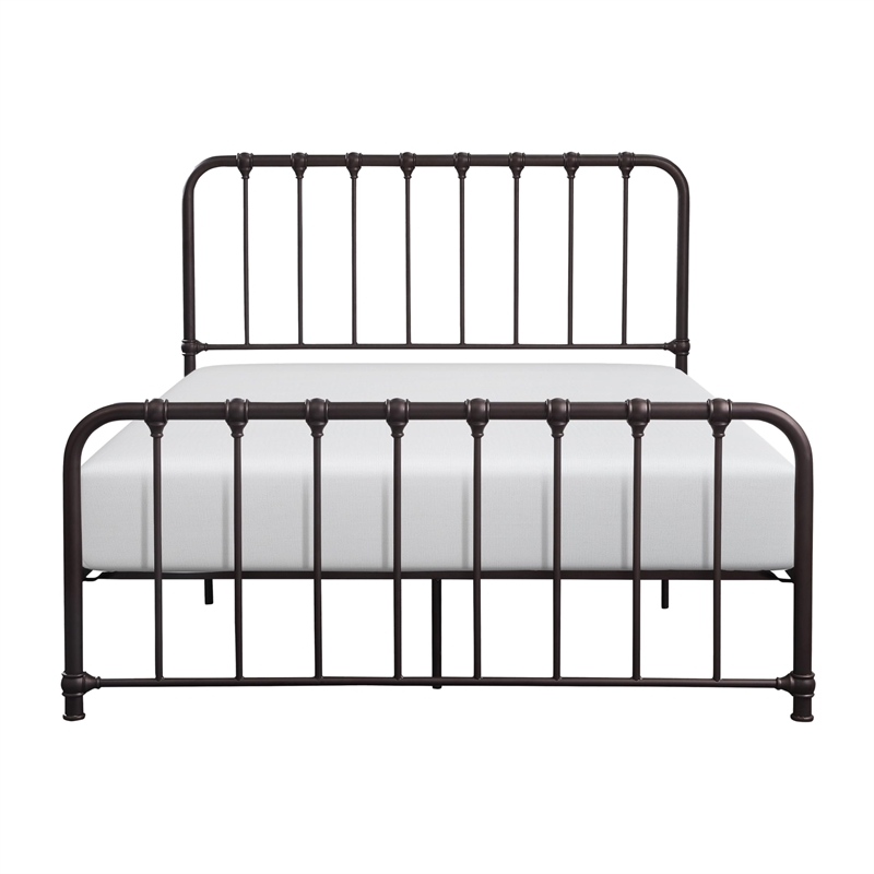 Ethan Full Size Metal Bed- Bronze Spindle Design- Heavy Duty Slat Support