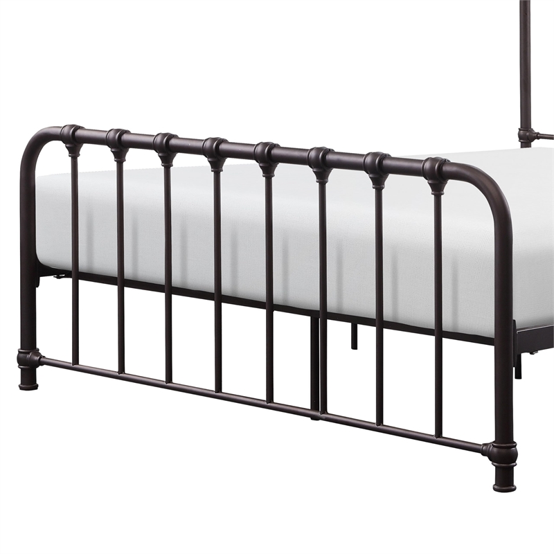 Ethan Full Size Metal Bed- Bronze Spindle Design- Heavy Duty Slat Support