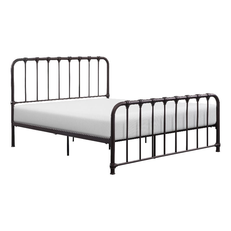 Ethan Twin Size Metal Bed- Bronze Spindle Design- Heavy Duty Slat Support