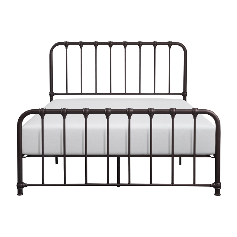 Ethan Twin Size Metal Bed- Bronze Spindle Design- Heavy Duty Slat Support