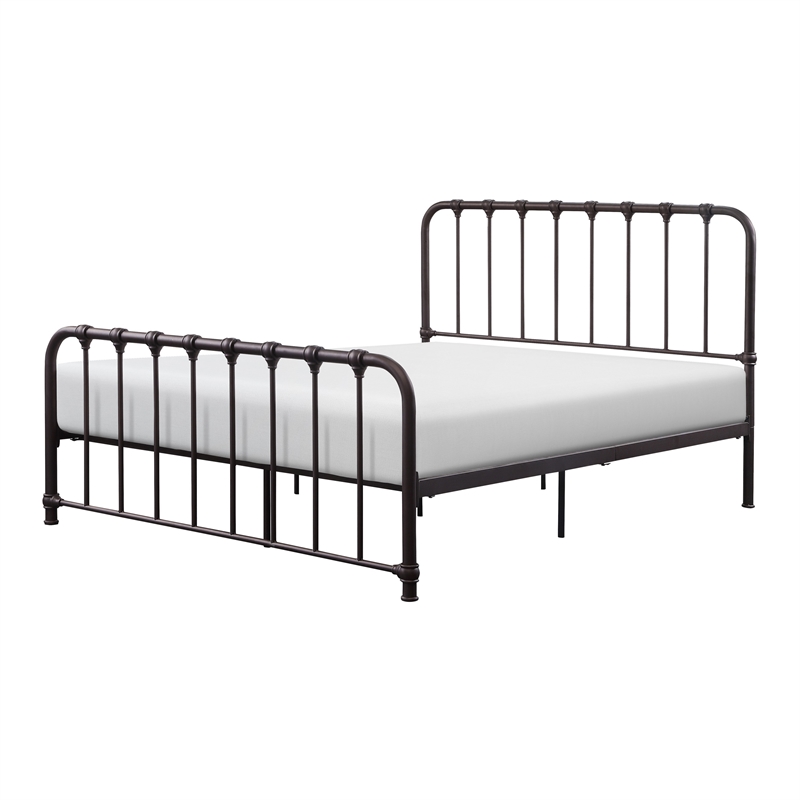 Ethan Twin Size Metal Bed- Bronze Spindle Design- Heavy Duty Slat Support
