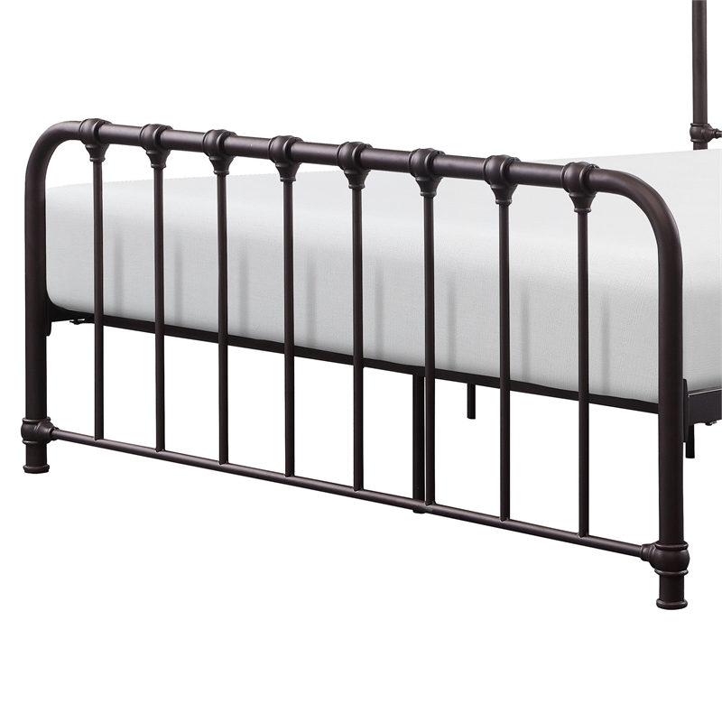 Ethan Twin Size Metal Bed- Bronze Spindle Design- Heavy Duty Slat Support