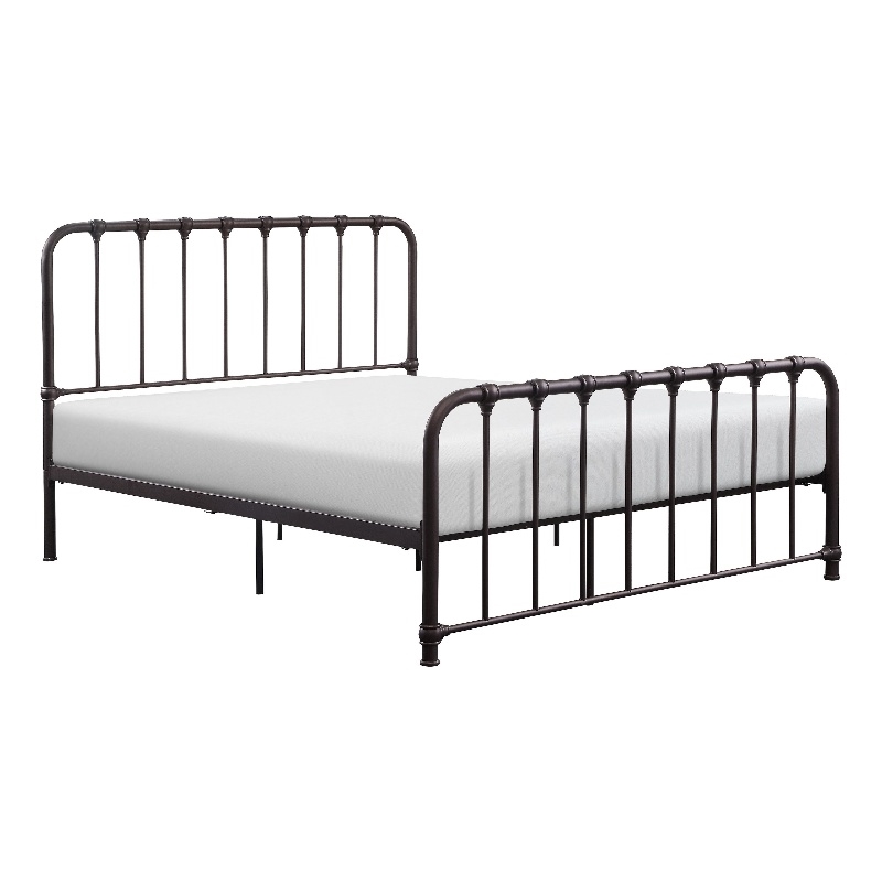 Ethan Twin Size Metal Bed- Bronze Spindle Design- Heavy Duty Slat Support