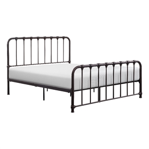 Ethan Twin Size Metal Bed- Bronze Spindle Design- Heavy Duty Slat Support