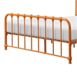 Ethan Full Size Metal Bed- Orange Spindle Design- Heavy Duty Slat Support