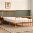 Ethan Full Size Metal Bed- Orange Spindle Design- Heavy Duty Slat Support