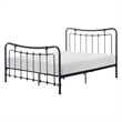 Engel Twin Size Bed- Metal Frame in Gunmetal Finish- Traditional Joining