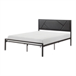 Nick Full Size Platform Bed- Black Faux Leather Upholstered Headboard