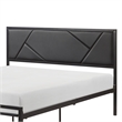 Nick Full Size Platform Bed- Black Faux Leather Upholstered Headboard