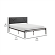 Nick Full Size Platform Bed- Black Faux Leather Upholstered Headboard