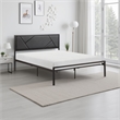 Nick Full Size Platform Bed- Black Faux Leather Upholstered Headboard