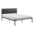 Nick Full Size Platform Bed- Black Faux Leather Upholstered Headboard