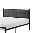 Sam Full Platform Bed- Button Black Tufted Polyester Upholstery Metal Frame