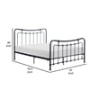 Ryan Twin Size Metal Bed- Platform Foundation- Black Curved Spindle Frame