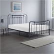 Ryan Twin Size Metal Bed- Platform Foundation- Black Curved Spindle Frame