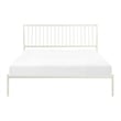 Angie King Size Platform Metal Bed- Subtly Angled Slats on Headboard- White