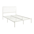 Angie King Size Platform Metal Bed- Subtly Angled Slats on Headboard- White