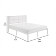 Annie King Platform Metal Bed- White Faux Cane Panel Headboard- Low Profile