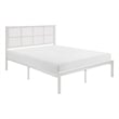 Annie Twin Platform Metal Bed- White Faux Cane Panel Headboard- Low Profile