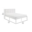 Annie Twin Platform Metal Bed- White Faux Cane Panel Headboard- Low Profile