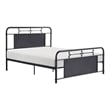 Cardy Full Size Metal Bed- Rounded Profile- Mottled Silver Finish Panels