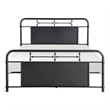 Cardy Full Size Metal Bed- Rounded Profile- Mottled Silver Finish Panels