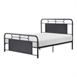 Cardy Full Size Metal Bed- Rounded Profile- Mottled Silver Finish Panels