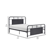 Cardy Full Size Metal Bed- Rounded Profile- Mottled Silver Finish Panels