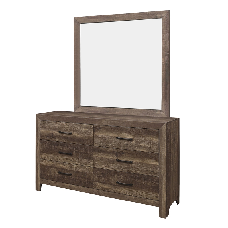 Ko Four Piece King Size Bedroom Set- Panel Detailing- Metal Handles