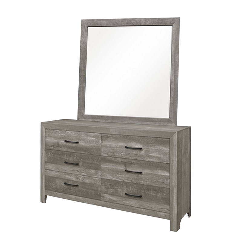 Ko Four Piece California King Size Bedroom Set- Panel Detailing- Metal Handles