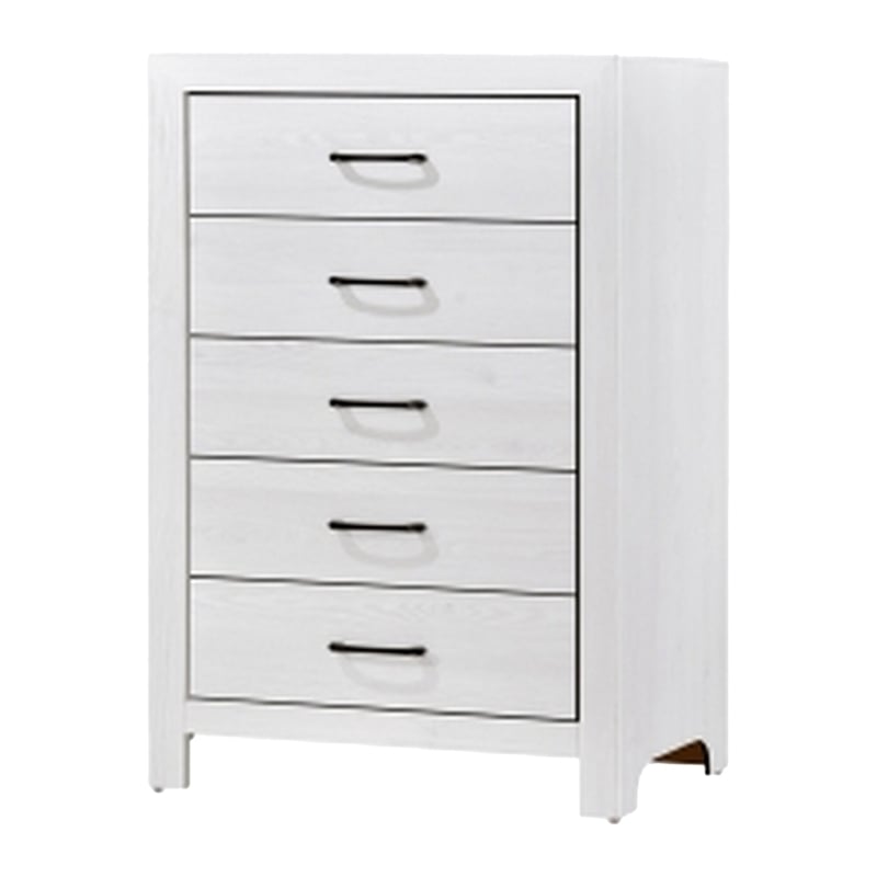 Ko Three Piece Full Size Bedroom Set- Panel Detailing- Metal Handles