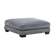 Rix 45 Inch Ottoman- Attached Seat Cushion in Gray Corduroy Fabric- Wood