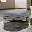 Rix 45 Inch Ottoman- Attached Seat Cushion in Gray Corduroy Fabric- Wood