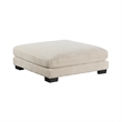 Rix 45 Inch Ottoman- Attached Seat Cushion in Beige Corduroy Fabric- Wood