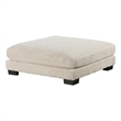 Rix 45 Inch Ottoman- Attached Seat Cushion in Beige Corduroy Fabric- Wood