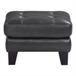 Sofy 27 Inch Ottoman- Dark Gray Top Grain and Faux Leather- Solid Wood