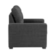 Cliff 37 Inch Chair- Pull Out Ottoman- Dark Gray Polyester- Espresso Wood