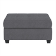 Aston 33 Inch Ottoman- Dark Gray Microfiber- Interior Storage- Solid Wood