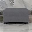 Aston 33 Inch Ottoman- Dark Gray Microfiber- Interior Storage- Solid Wood
