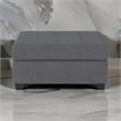 Aston 33 Inch Ottoman- Dark Gray Microfiber- Interior Storage- Solid Wood