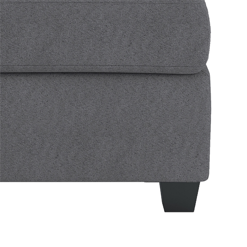 Aston 33 Inch Ottoman- Dark Gray Microfiber- Interior Storage- Solid Wood