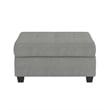 Aston 33 Inch Ottoman- Light Gray Microfiber- Interior Storage- Solid Wood