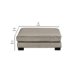 Rix Modern Ottoman- Taupe Gray Corduroy- 45 Inch Square- Black Feet
