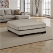 Rix Modern Ottoman- Taupe Gray Corduroy- 45 Inch Square- Black Feet