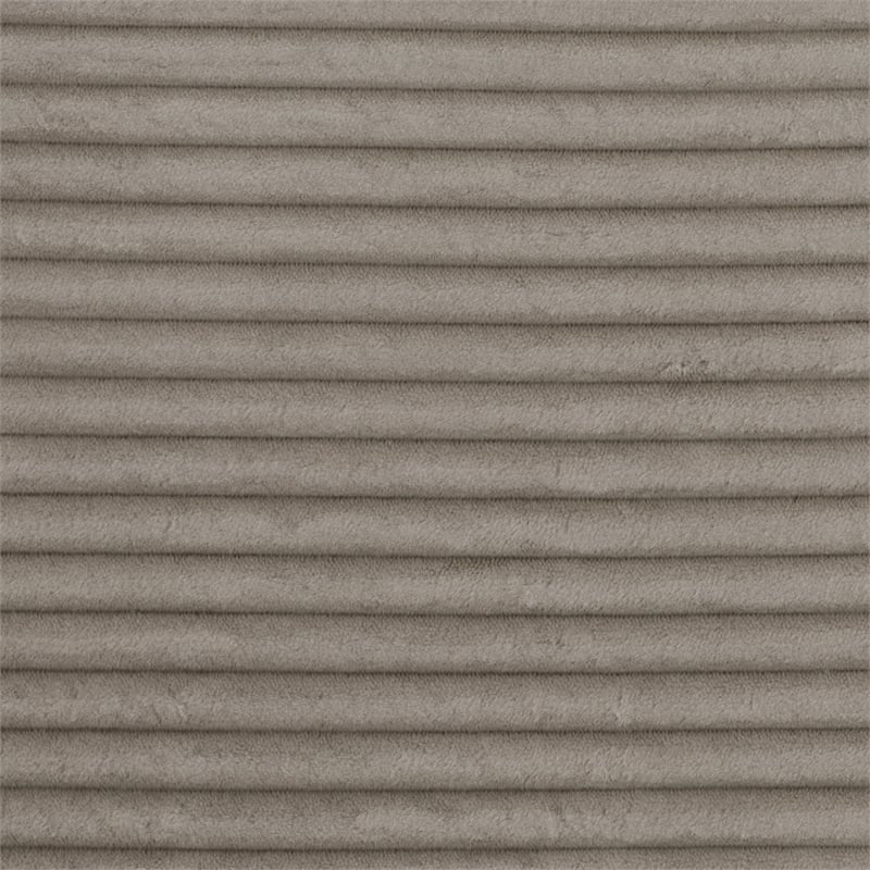 Rix Modern Ottoman- Taupe Gray Corduroy- 45 Inch Square- Black Feet