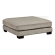Rix Modern Ottoman- Taupe Gray Corduroy- 45 Inch Square- Black Feet