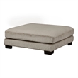 Rix Modern Ottoman- Taupe Gray Corduroy- 45 Inch Square- Black Feet