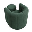 Noa Swivel Chair and Ottoman- Channel Tufted Curved- Sea Green Boucle